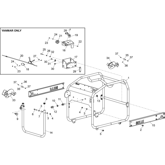 Frame Assembly (PWX 15/250) for Belle PWX Range Pressure Washers