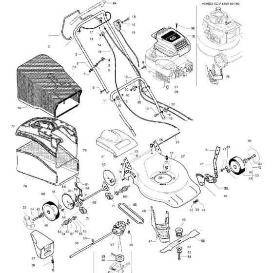 Complete Product Assembly for Flymo QS5145HW Mowers