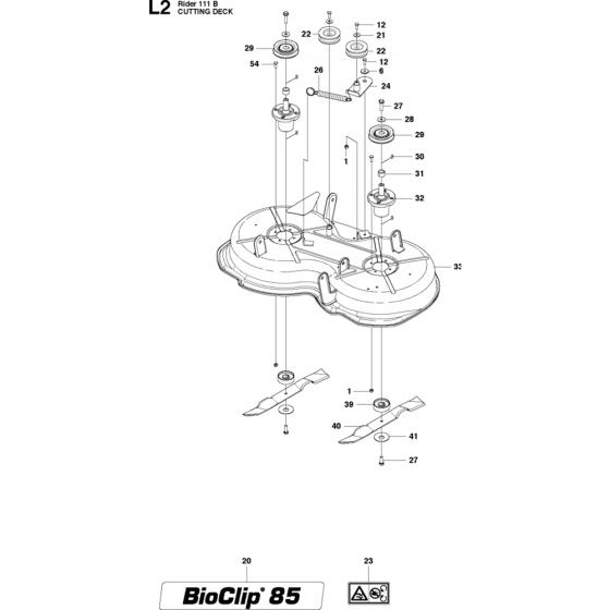 Mower Deck/Cutting Deck Assembly-2 for Husqvarna R111 B Riders