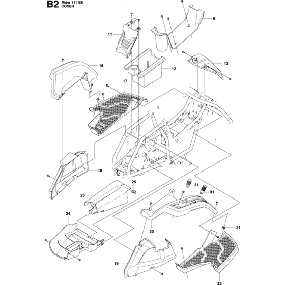 Cover Assembly-2 for Husqvarna R111 B5 Riders