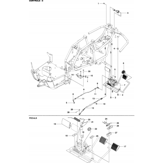 Controls Assembly-1 for Husqvarna R112 C Riders