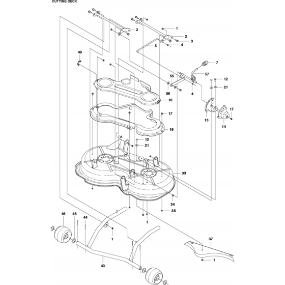 Mower Deck/Cutting Deck Assembly-1 for Husqvarna R112 C5 Riders