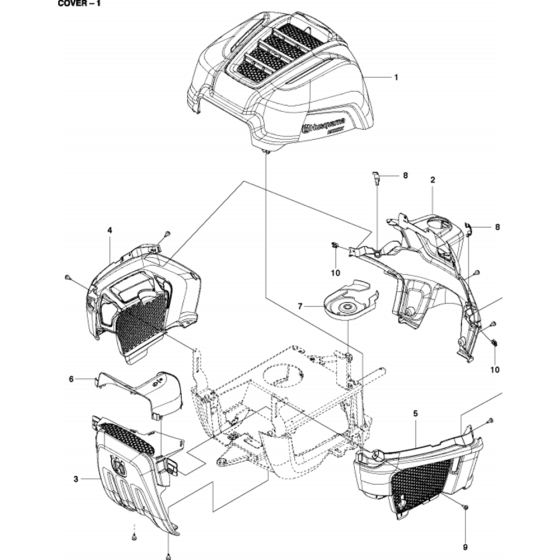 Cover Assembly-1 for Husqvarna R115 C Riders