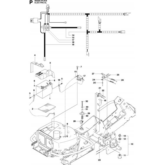 Electrical Assembly for Husqvarna R13 C5 Riders