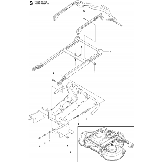 Attachments for Husqvarna R13 C5 Riders