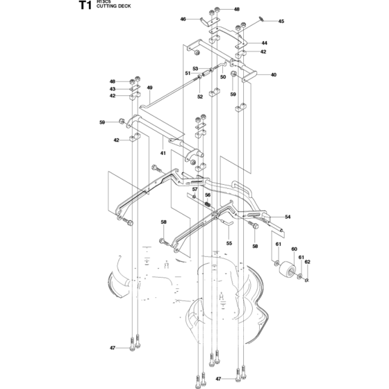 Mower Deck/Cutting Deck Assembly-1 for Husqvarna R13 C5 Riders