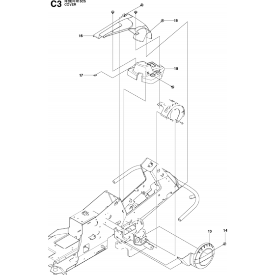 Cover Assembly-3 for Husqvarna R13 C5 Riders