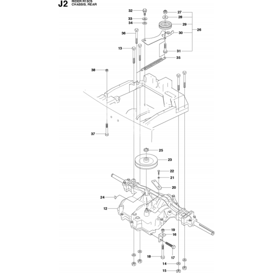 Chassis Rear Assembly-2 for Husqvarna R13 C5 Riders