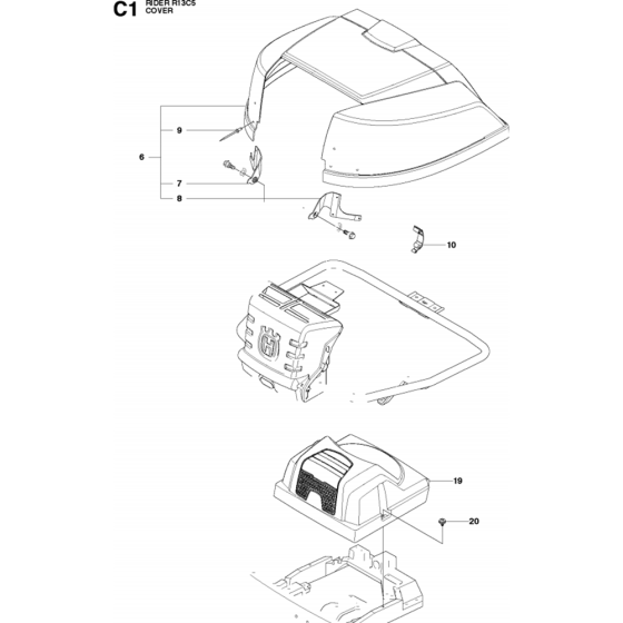 Cover Assembly-1 for Husqvarna R13 C5 Riders