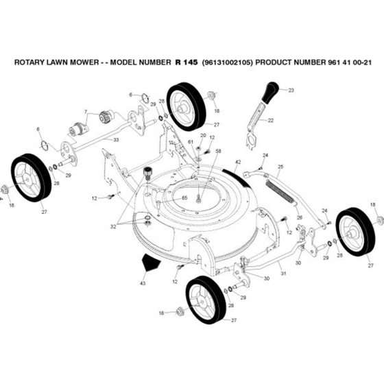 Drive Assembly for Husqvarna R145 Lawn Mowers