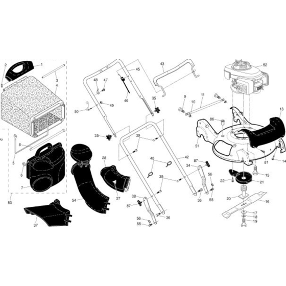 Frame & Engine Assembly for Husqvarna R152 SVH Lawn Mowers