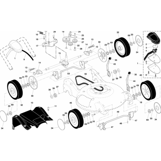 Drive Assembly for Husqvarna R152 SVH Commercial Lawn Mower