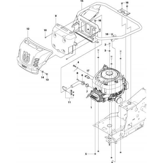 Engine Assembly for Husqvarna R213 C Riders