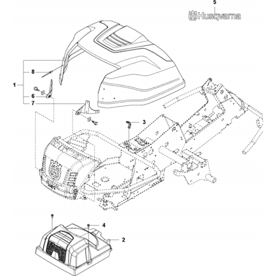 Cover Assembly-1 for Husqvarna R213 C Riders