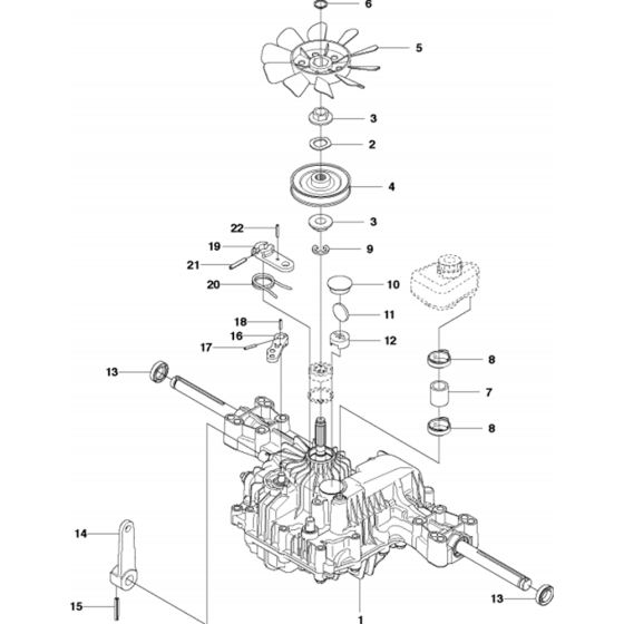 Transmission Assembly-1 for Husqvarna R213 C Riders