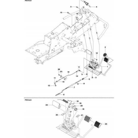 Pedals Assembly for Husqvarna R213 C Riders