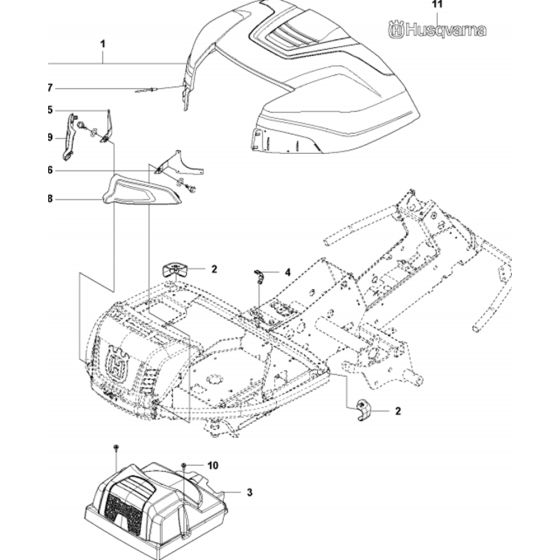 Cover Assembly-1 for Husqvarna R214 T Riders