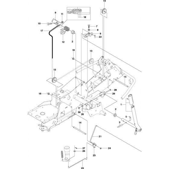 Mower Lift/Deck Lift Assembly-2 for Husqvarna R214 T AWD Riders