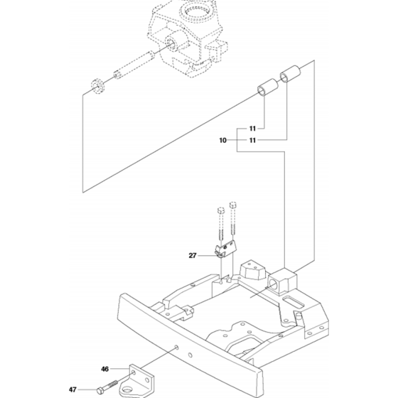 Chassis Rear Assembly-1 for Husqvarna R214 T AWD Riders