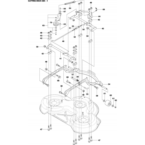 94cm Cutting Deck Assembly-2 for Husqvarna R214 T AWD Riders