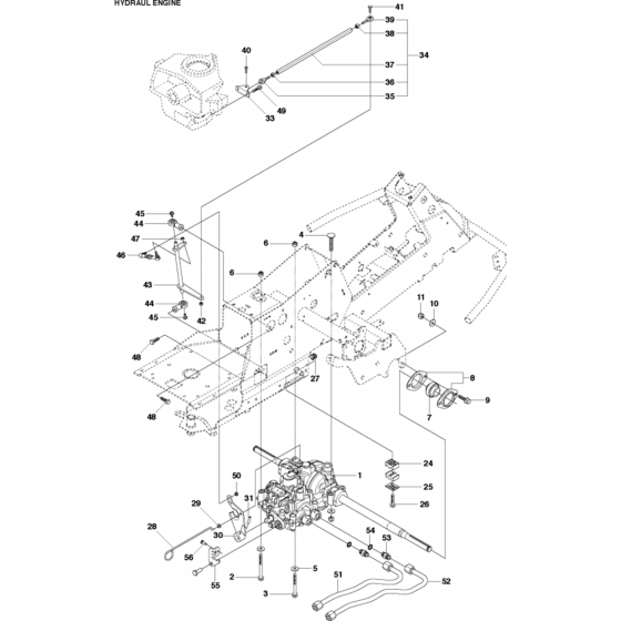 Hydraulic Pump - Motor Assembly for Husqvarna R216 AWD Riders