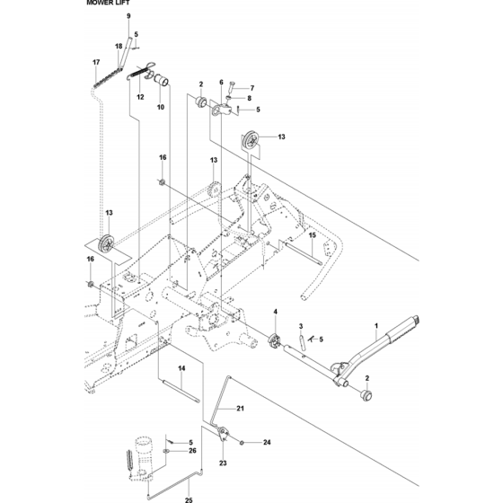 Mower Lift/Deck Lift Assembly for Husqvarna R216 T AWD Riders