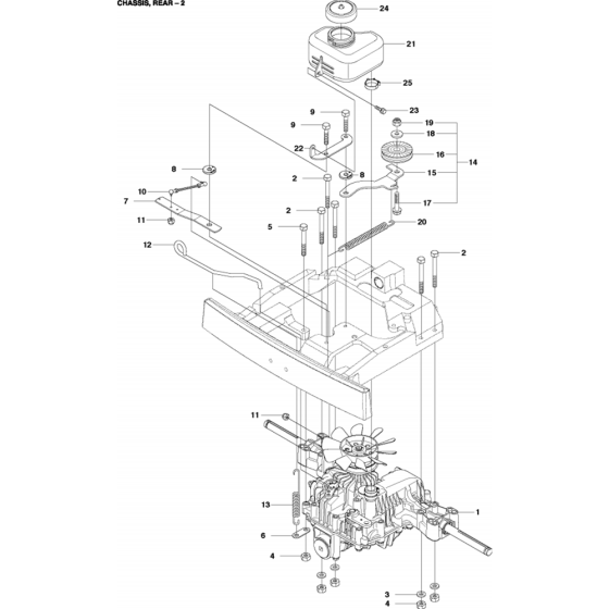 Chassis Rear Assembly-2 for Husqvarna R216 T AWD Riders