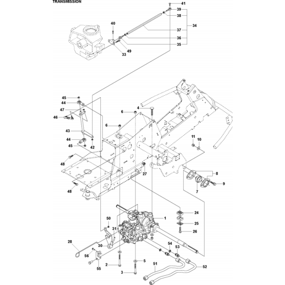 Transmission Assembly-2 for Husqvarna R216 T AWD Riders