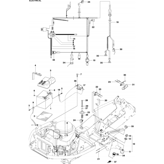 Electrical Assembly for Husqvarna R316 T Riders