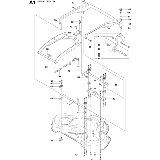 94cm Cutting Deck Assembly-1 for Husqvarna R316 T Riders