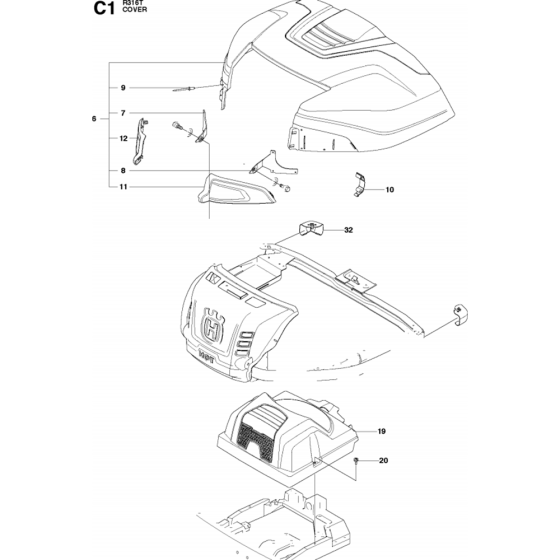 Cover Assembly-2 for Husqvarna R316 T Riders