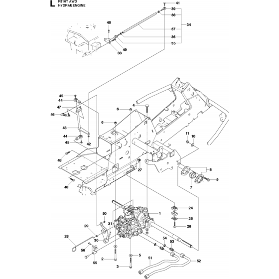 Hydraulic Pump - Motor Assembly for Husqvarna R316 T AWD Riders