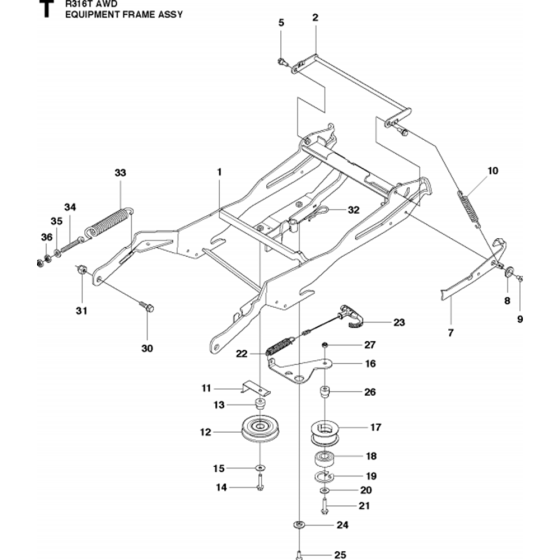 Frame Assembly for Husqvarna R316 T AWD Riders