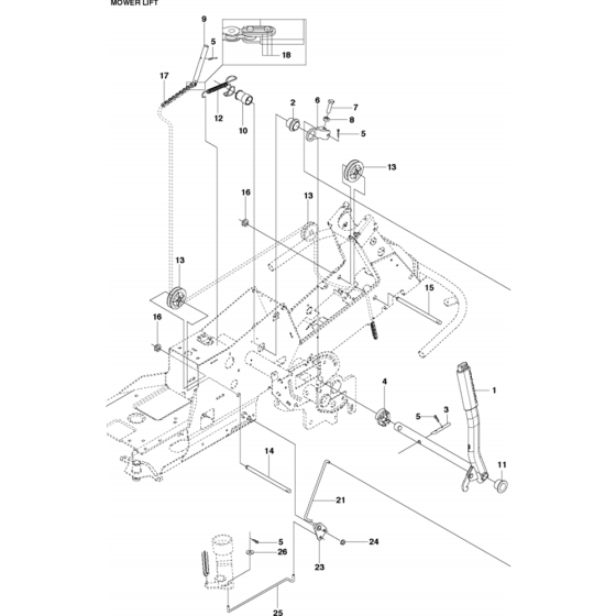 Mower Lift/Deck Lift Assembly for Husqvarna R316 Ts AWD Riders