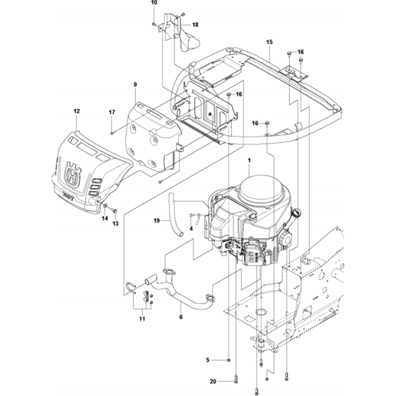 Engine Assembly for Husqvarna R316 TsX AWD Riders