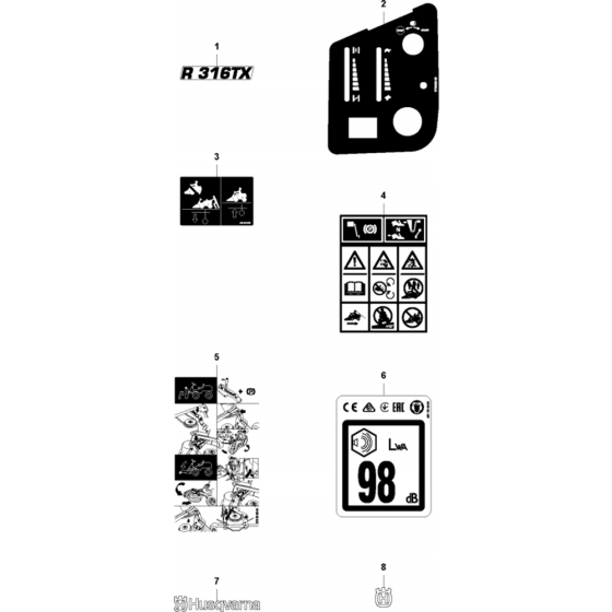 Decals for Husqvarna R316 TX Riders