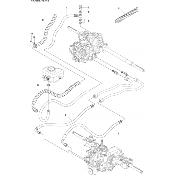 Chassis Rear Assembly-3 for Husqvarna R316 TX AWD Riders