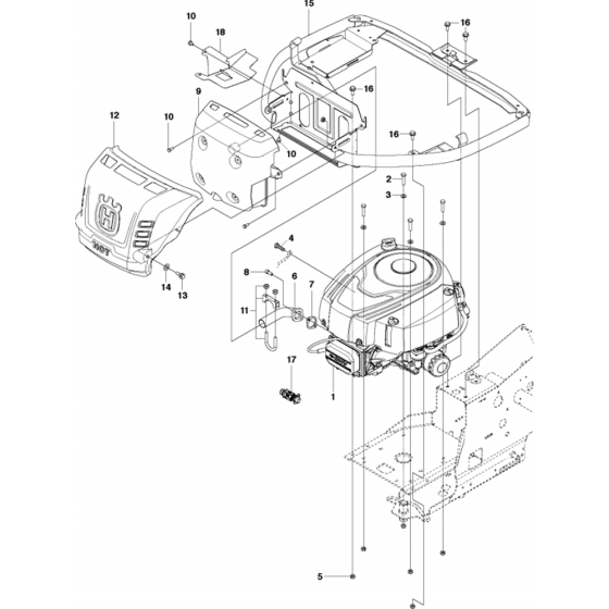 Engine Assembly for Husqvarna R318 Riders