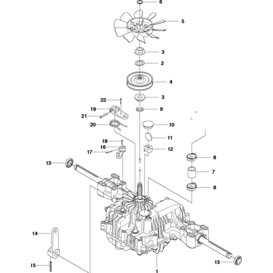 Transmission Assembly-2 for Husqvarna R318 Riders