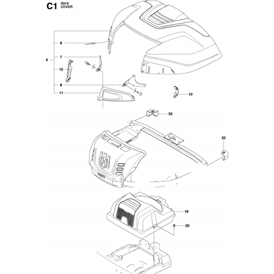 Cover Assembly-2 for Husqvarna R318 Riders