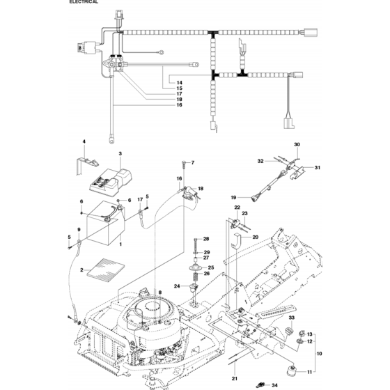 Electrical Assembly for Husqvarna R320 AWD Riders