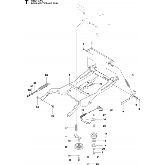 Mower Lift/Deck Lift Assembly-2 for Husqvarna R332T AWD Riders