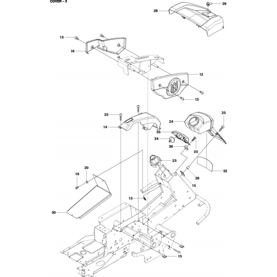 Cover Assembly-2 for Husqvarna R418 Ts Riders