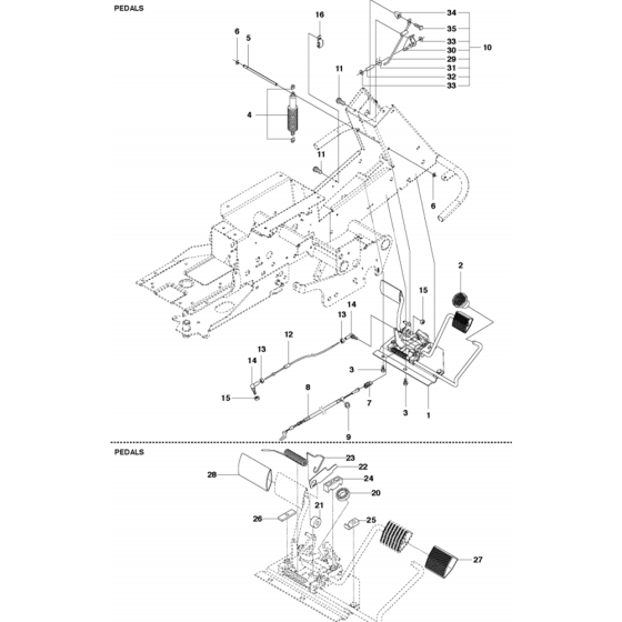 Pedals Assembly for Husqvarna R418 Ts Riders