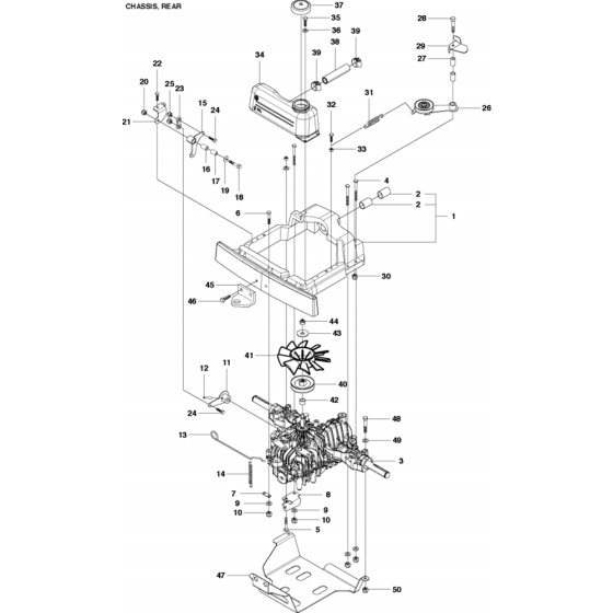 Chassis Rear Assembly for Husqvarna R418 TS AWD Riders