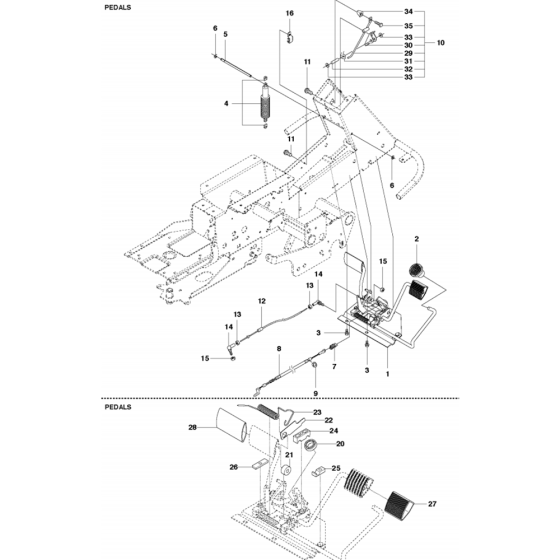 Pedals Assembly for Husqvarna R418 TS AWD Riders