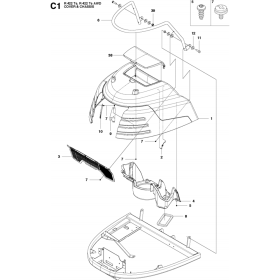 Chassis and Enclosures Assembly-1 for Husqvarna R422 Ts Riders