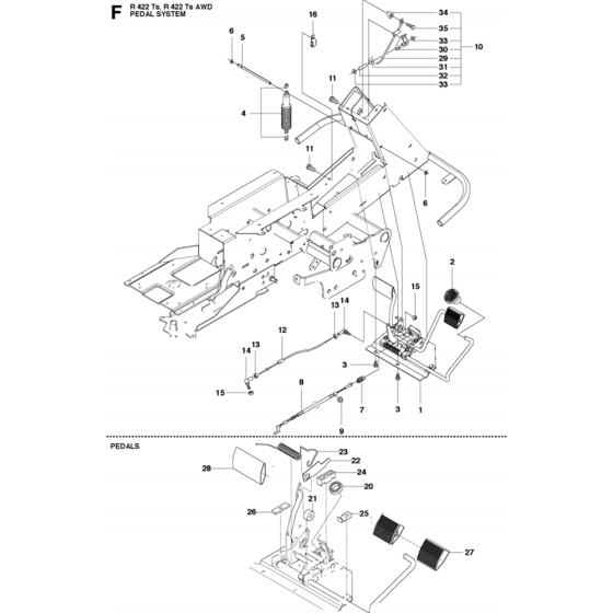 Pedals Assembly for Husqvarna R422 Ts Riders