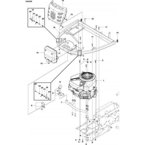 Engine Assembly for Husqvarna R422 Ts AWD Riders