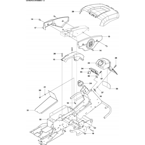 Chassis and Enclosures Assembly-2 for Husqvarna R422 Ts AWD Riders